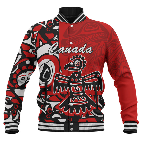 Canada Baseball Jacket Canada Eagle’s Might Haida Heritage