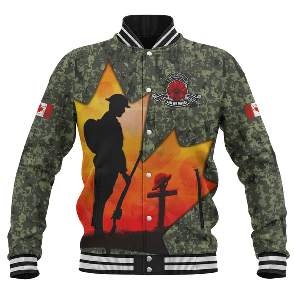Canada Baseball Jacket Remembrance Day Honoring The Brave