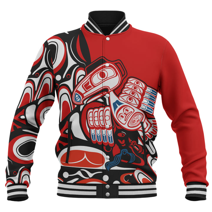 Canada Baseball Jacket Haida Red Totem Legacy