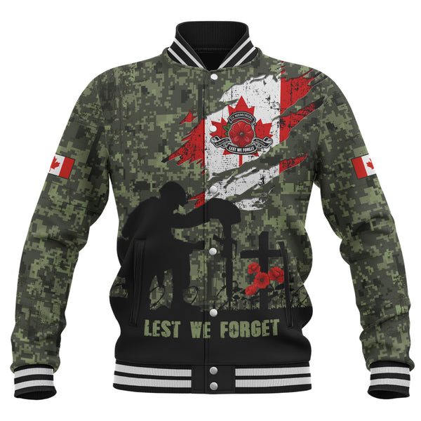 Canada Baseball Jacket Remembrance Day Fallen Soldiers Memorial