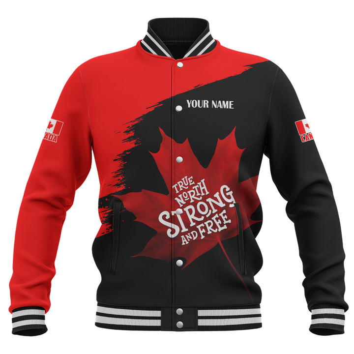 Canada Baseball Jacket Custom Maple Power Blackout