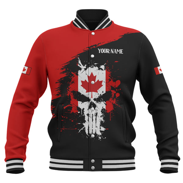 Canada Baseball Jacket Red Skull Patriot Canada Edition