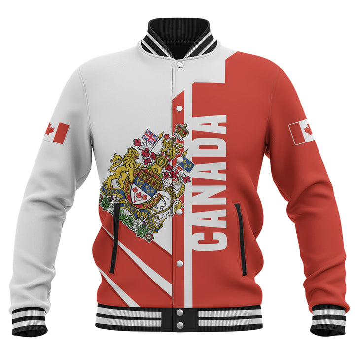 Canada Baseball Jacket Canada Coat Of Arms Tribute
