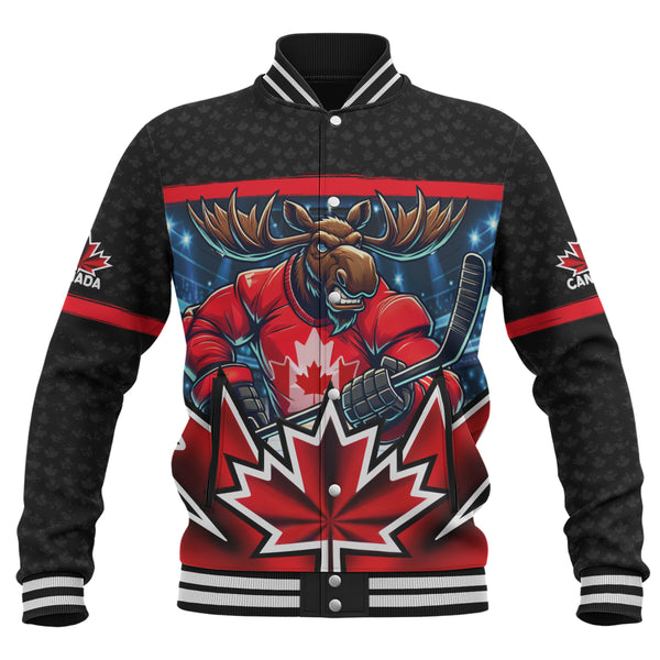 Canada Baseball Jacket Maple Moose Hockey Warrior