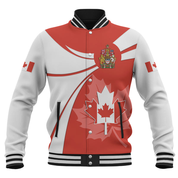 Canada Baseball Jacket Canada Maple Wave Design