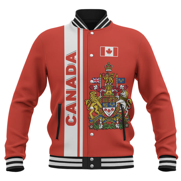 Canada Baseball Jacket Canada Coat Of Arms Simple Style