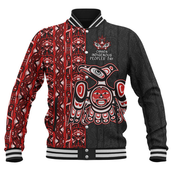 Canada Baseball Jacket Haida Indigenous Spirit Canada Edition