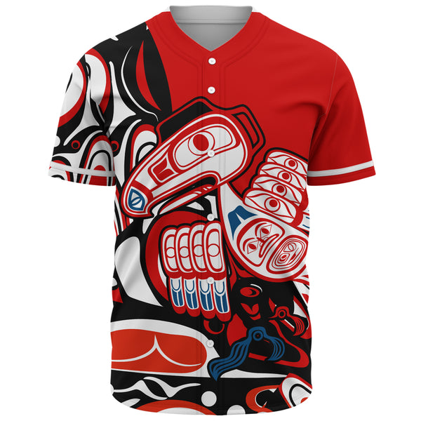 Canada Baseball Shirt Haida Red Totem Legacy