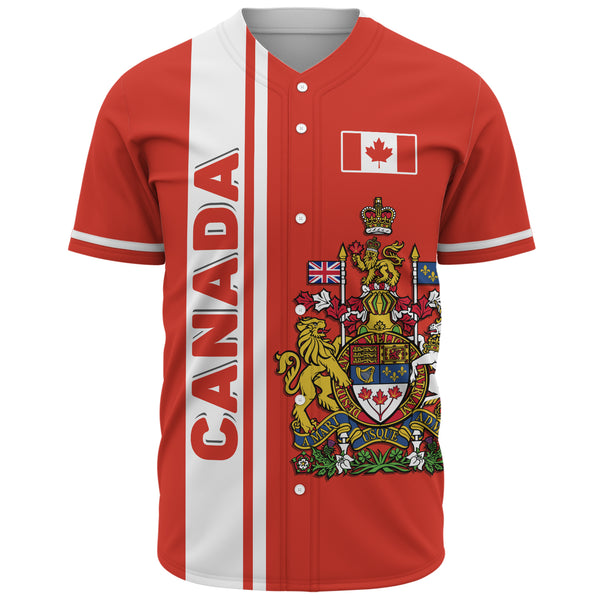 Canada Baseball Shirt Canada Coat Of Arms Simple Style