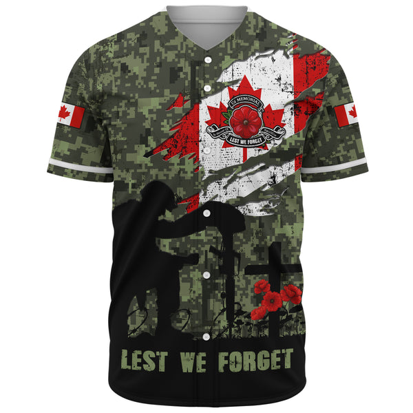 Canada Baseball Shirt Remembrance Day Fallen Soldiers Memorial