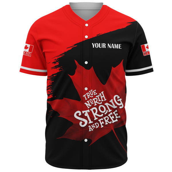 Canada Baseball Shirt Custom Maple Power Blackout