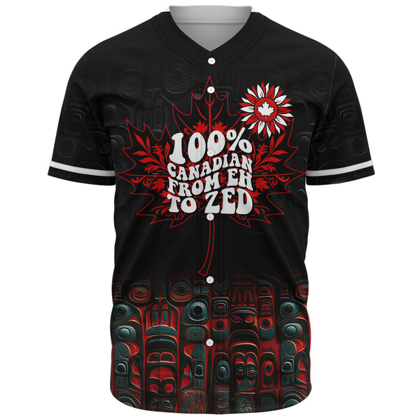 Canada Baseball Shirt Canadian From Eh To The Zed Haida Pattern