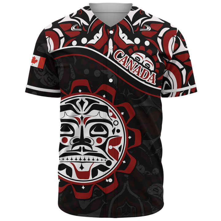 Canada Baseball Shirt Haida Sun Spirit