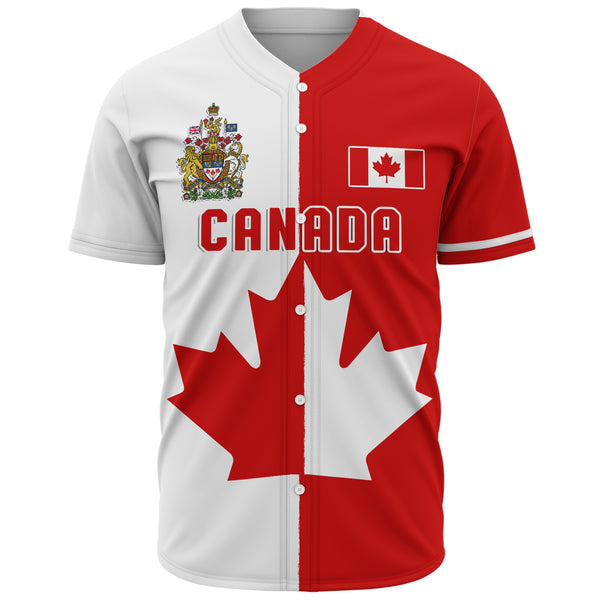 Canada Baseball Shirt Canada Maple Crest Half And Half Style