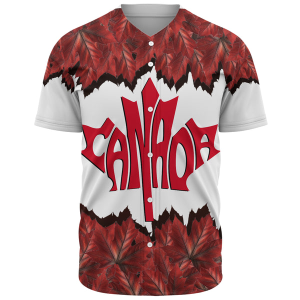 Canada Baseball Shirt Red Leaf Dominion
