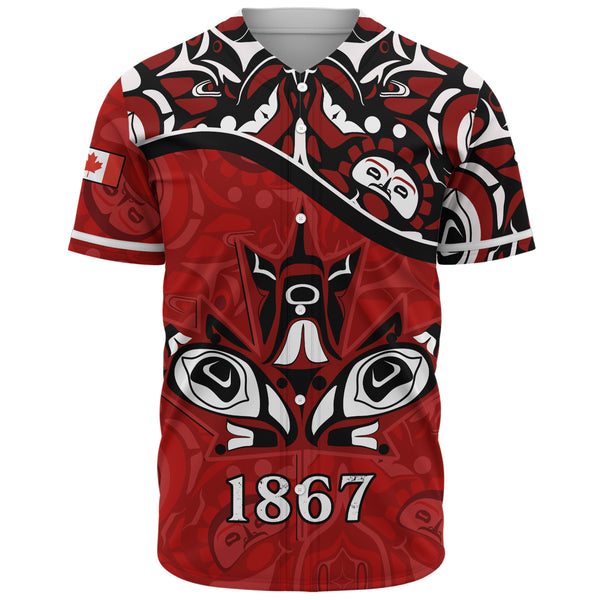 Canada Baseball Shirt Haida Indigenous Power 1867