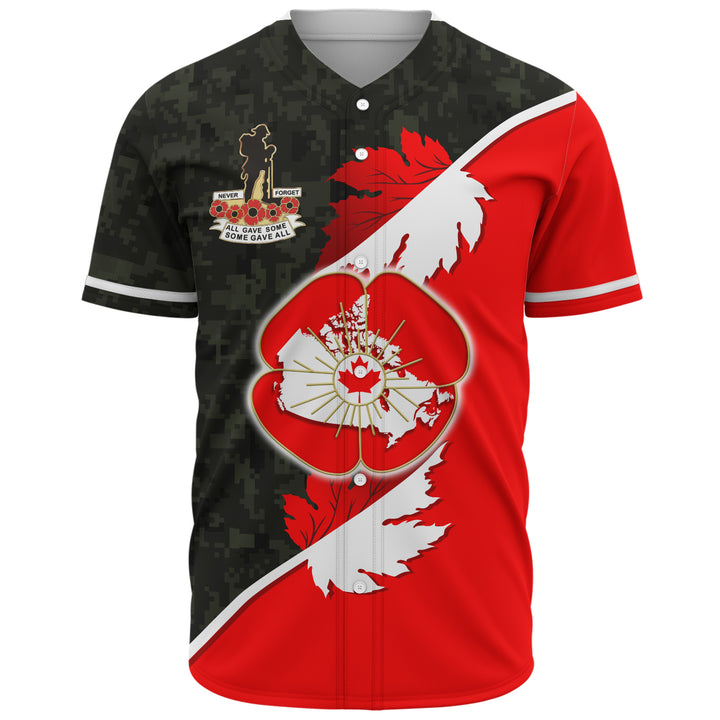 Canada Baseball Shirt Never Forgotten Remembrance Day Edition