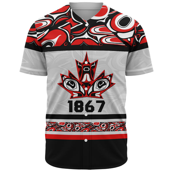 Canada Baseball Shirt Haida Indigenous Maple Legacy 1867
