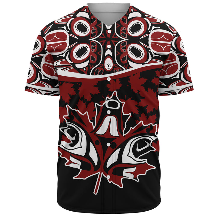 Canada Baseball Shirt Haida Echo Red Leaf Pride