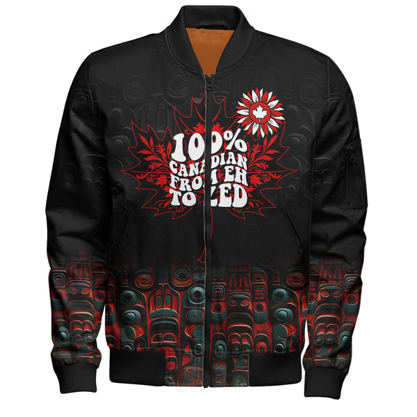 Canada Bomber Jacket Canadian From Eh To The Zed Haida Pattern