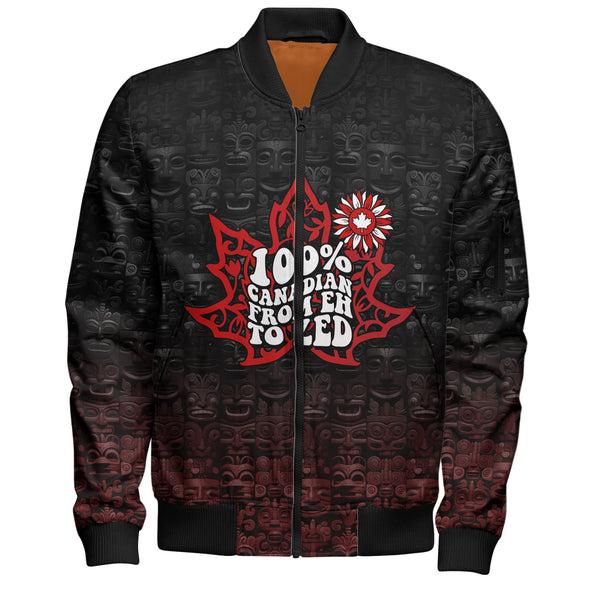 Canada Bomber Jacket Totem Shadows Canada’s Spirit
