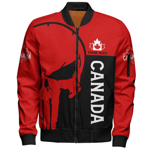 Canada Bomber Jacket Custom Crimson Skull Canada