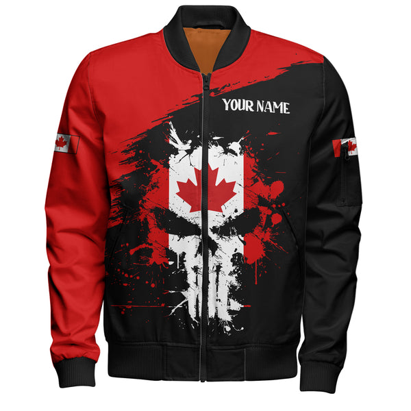 Canada Bomber Jacket Red Skull Patriot Canada Edition