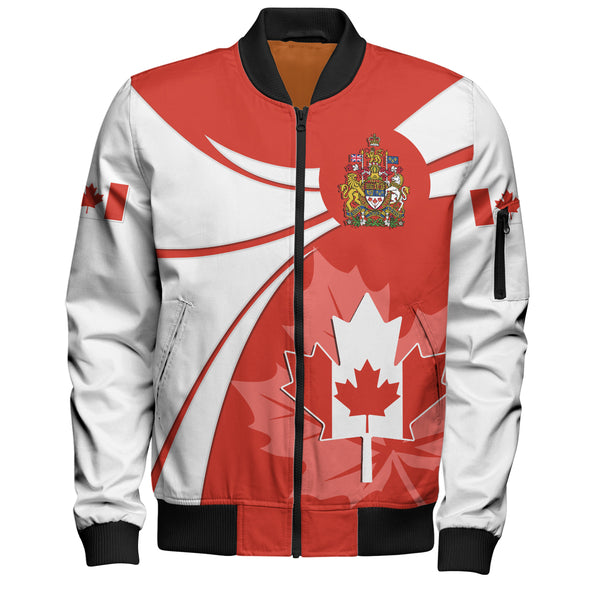 Canada Bomber Jacket Canada Maple Wave Design