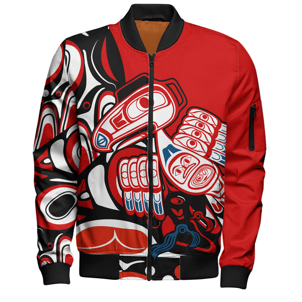 Canada Bomber Jacket Haida Red Totem Legacy