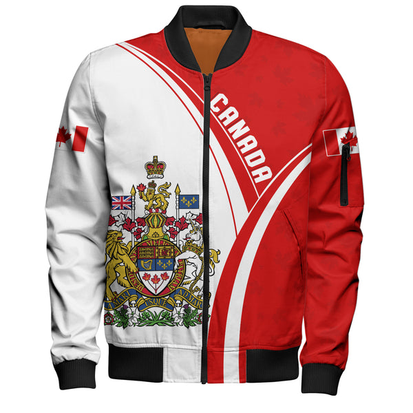 Canada Bomber Jacket Canada Red Maple Leafs Pattern Spirit