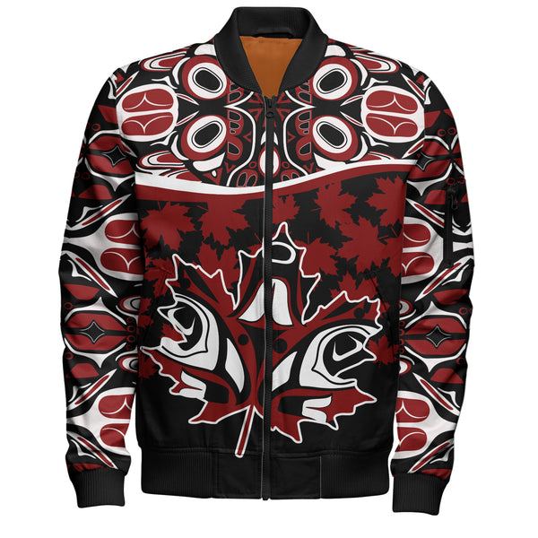Canada Bomber Jacket Haida Echo Red Leaf Pride