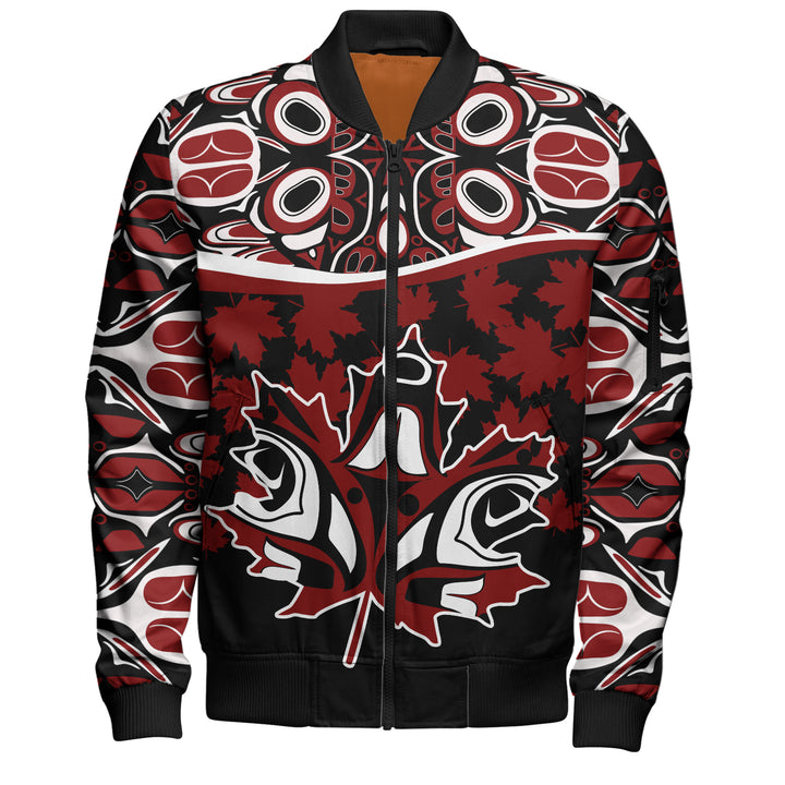 Canada Bomber Jacket Haida Echo Red Leaf Pride