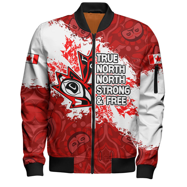 Canada Bomber Jacket Haida Indigenous Maple Pride