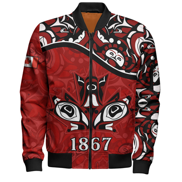 Canada Bomber Jacket Haida Indigenous Power 1867