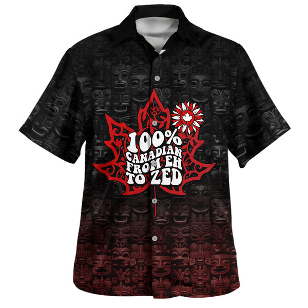 Canada Bowling Shirt Totem Shadows Canada’s Spirit