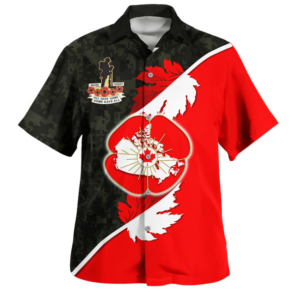 Canada Bowling Shirt Never Forgotten Remembrance Day Edition