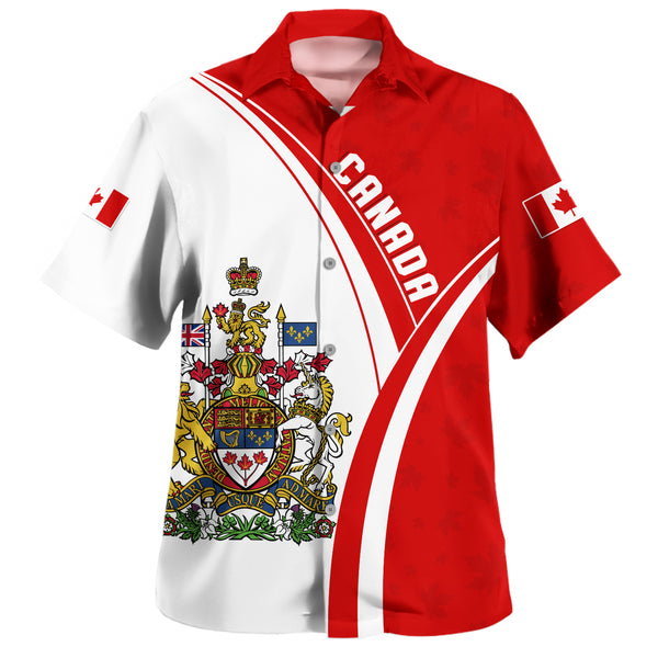 Canada Bowling Shirt Canada Red Maple Leafs Pattern Spirit