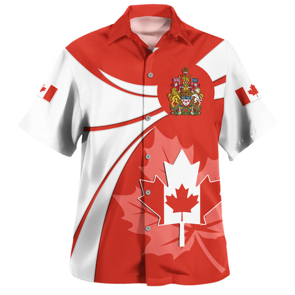 Canada Bowling Shirt Canada Maple Wave Design