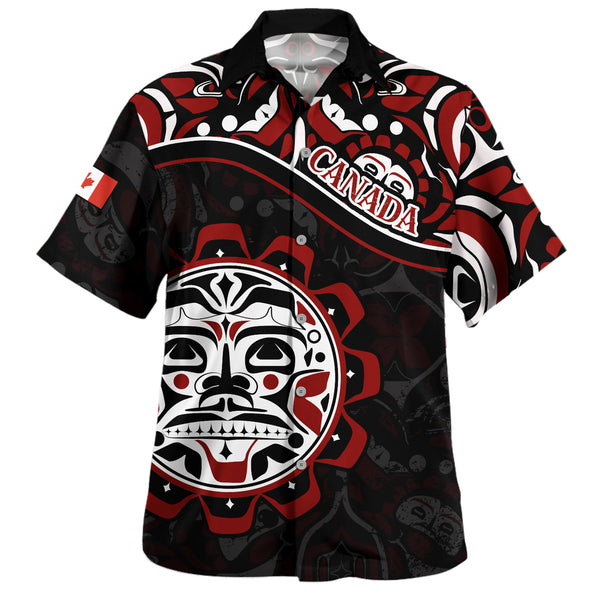 Canada Bowling Shirt Haida Sun Spirit