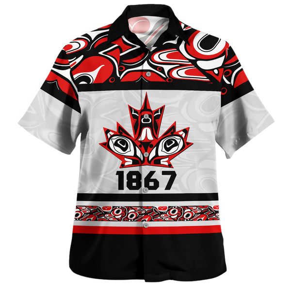 Canada Bowling Shirt Haida Indigenous Maple Legacy 1867