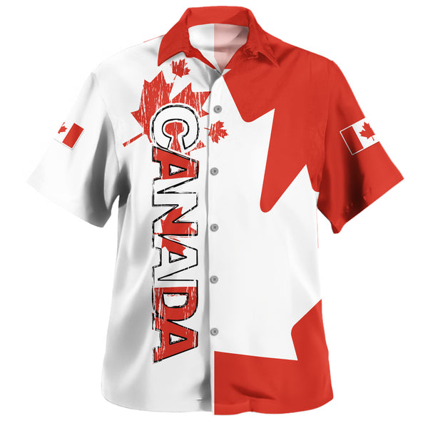 Canada Bowling Shirt Canada Red And White Boldness