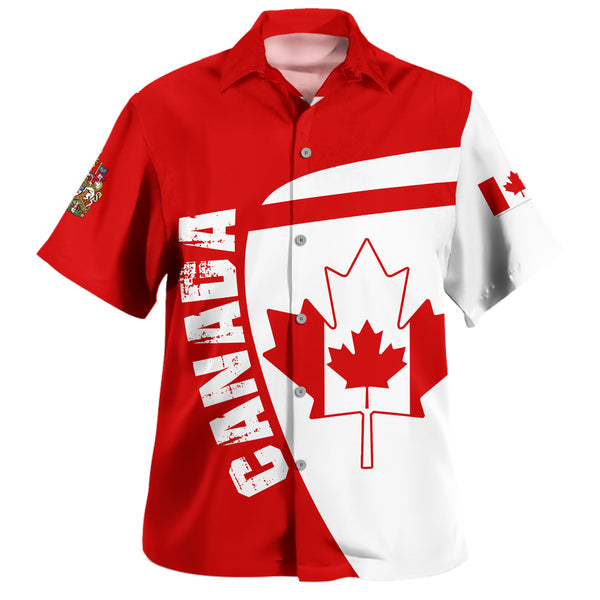 Canada Bowling Shirt Canada Maple Leafs Half Concept