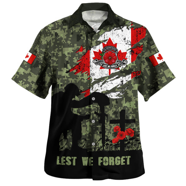 Canada Bowling Shirt Remembrance Day Fallen Soldiers Memorial