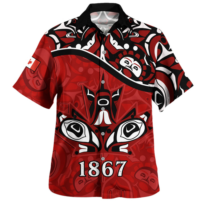 Canada Bowling Shirt Haida Indigenous Power 1867
