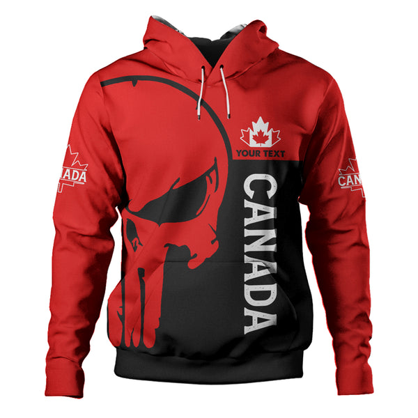 Canada Hoodie Custom Crimson Skull Canada