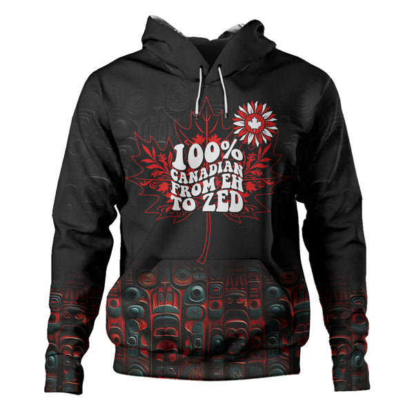 Canada Hoodie Canadian From Eh To The Zed Haida Pattern