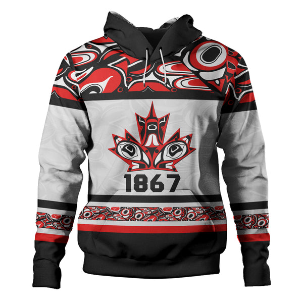 Canada Hoodie Haida Indigenous Maple Legacy 1867