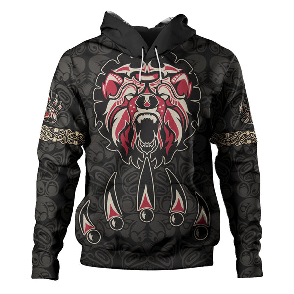 Canada Hoodie Haida Tribal Roaring Bear