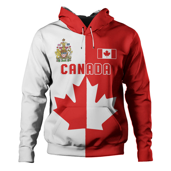 Canada Hoodie Canada Maple Crest Half And Half Style