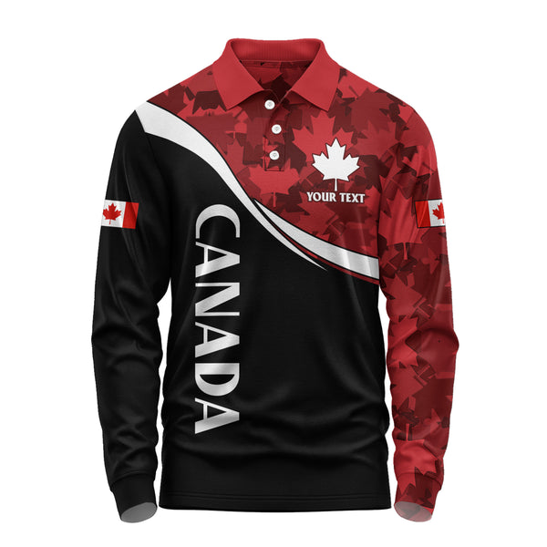 Canada Long Sleeve Polo Shirt Maple Leaf Mood Northbound Edition